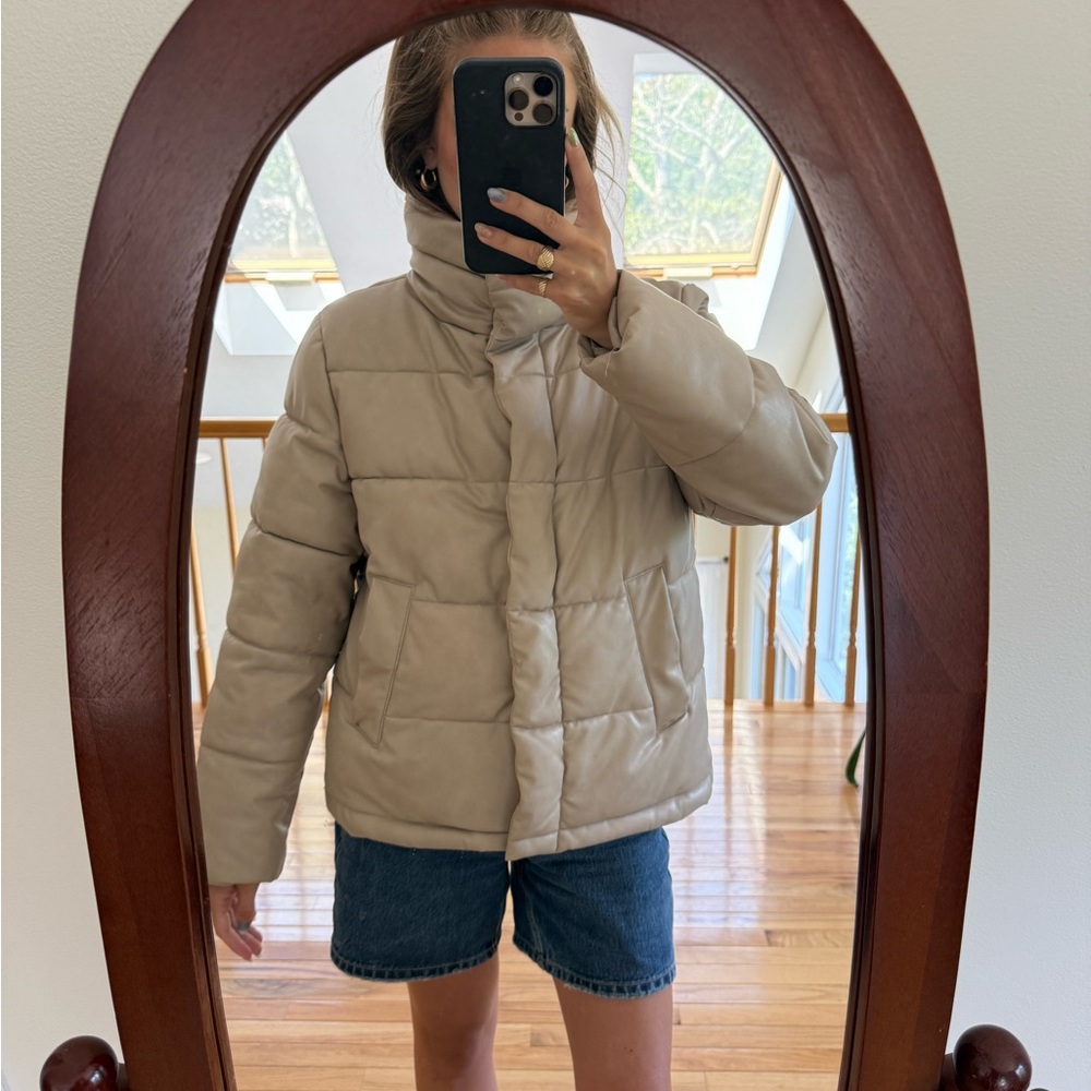 7 For All Mankind Beige Puffer Jacket! - Picture 2 of 4